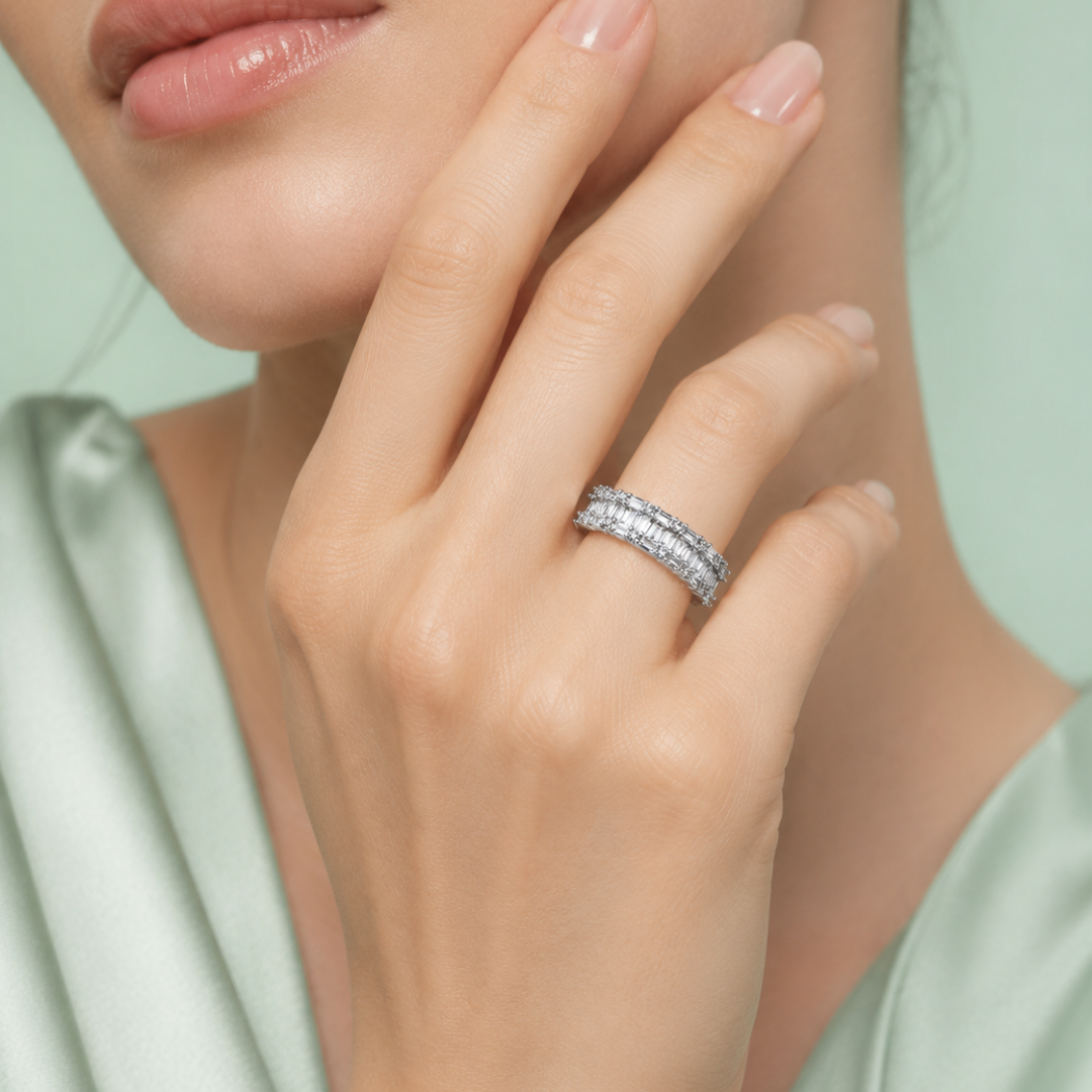 Sinara Royale Baguette 925 Silver Ring IRM 3688