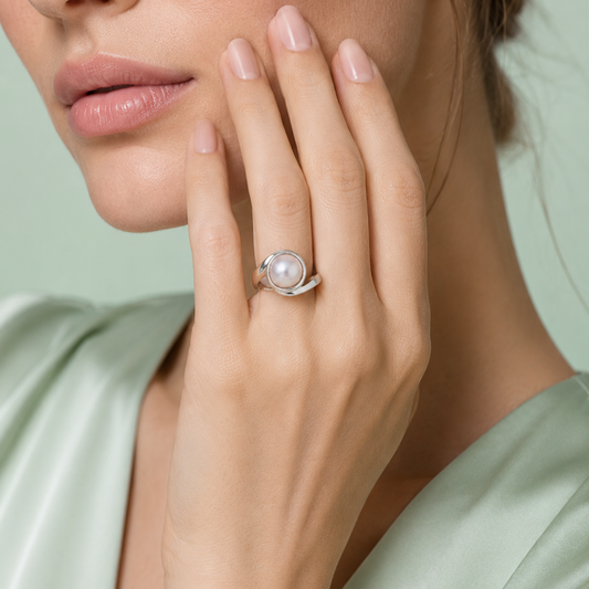 Luna Pearl 925 Sterling Silver Ring IRM 3299