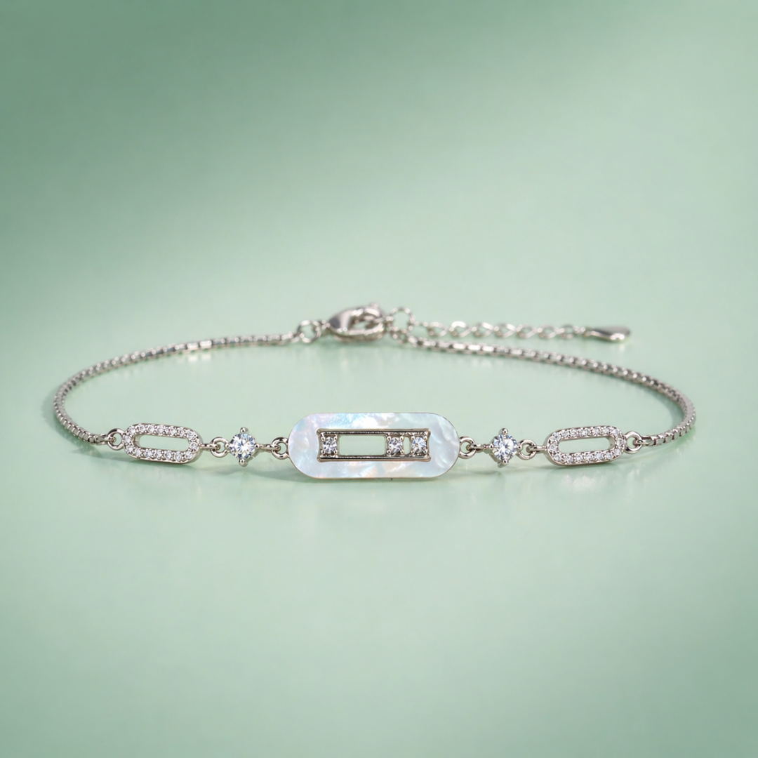925 Silver Mother of Pearl Link Bracelet SBR2914