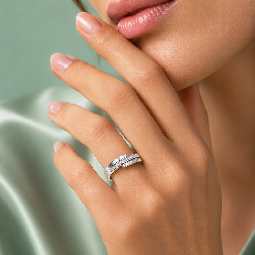 Sinara Dual Flow 925 Silver Ring IRM 4121