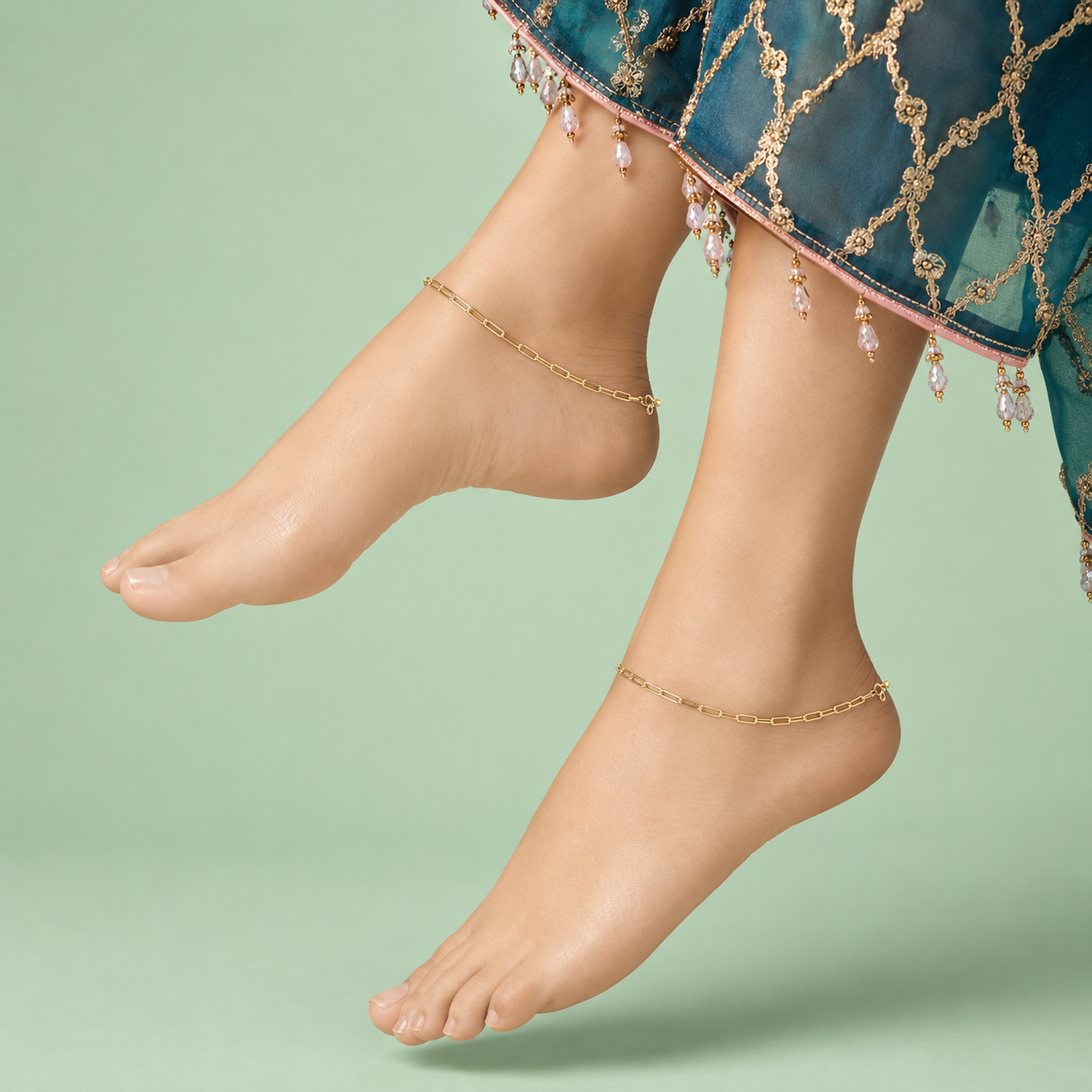 Aurielle Link 925 Silver Anklet Pair IPAL1934