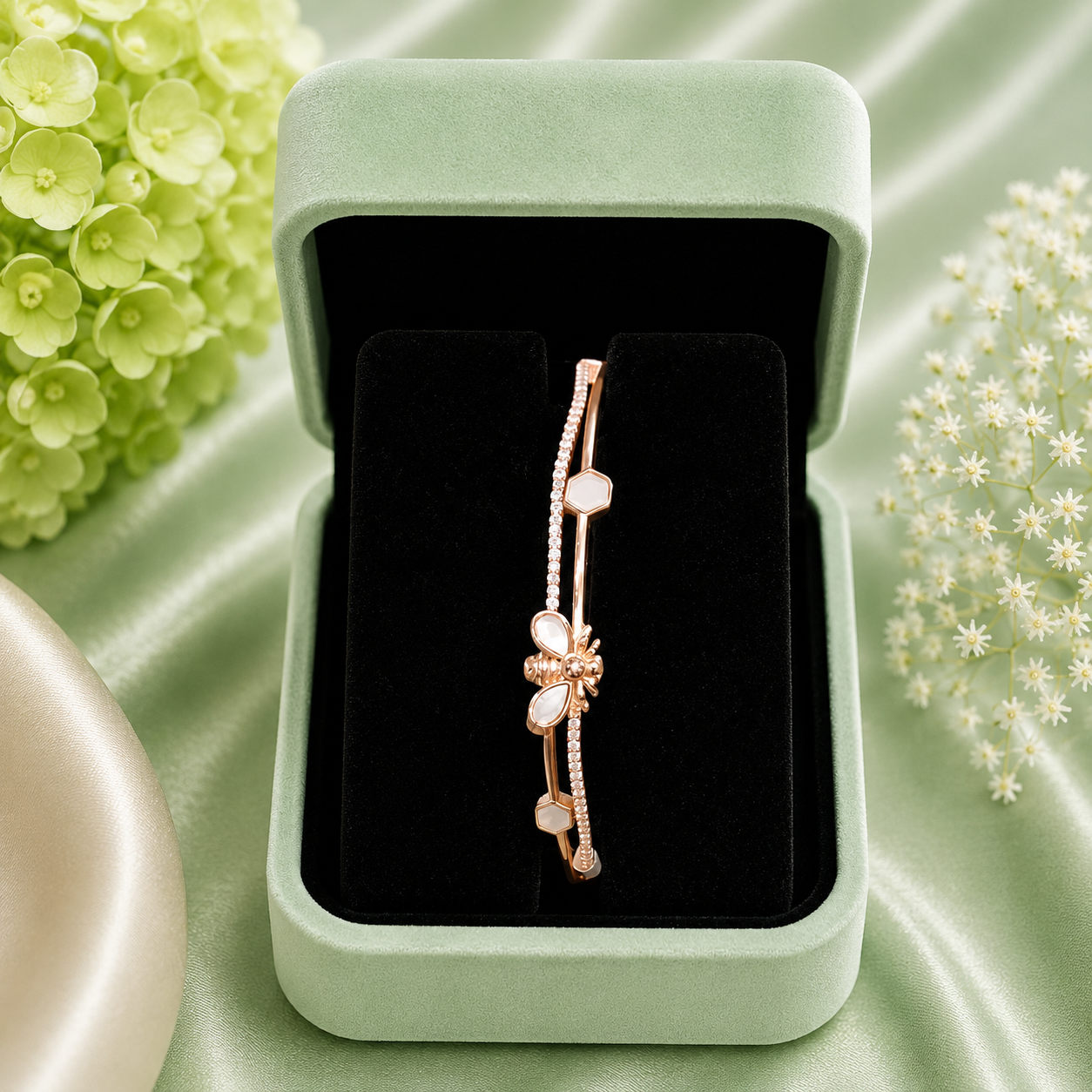Rose Gold Butterfly Charm Bracelet SBR2627