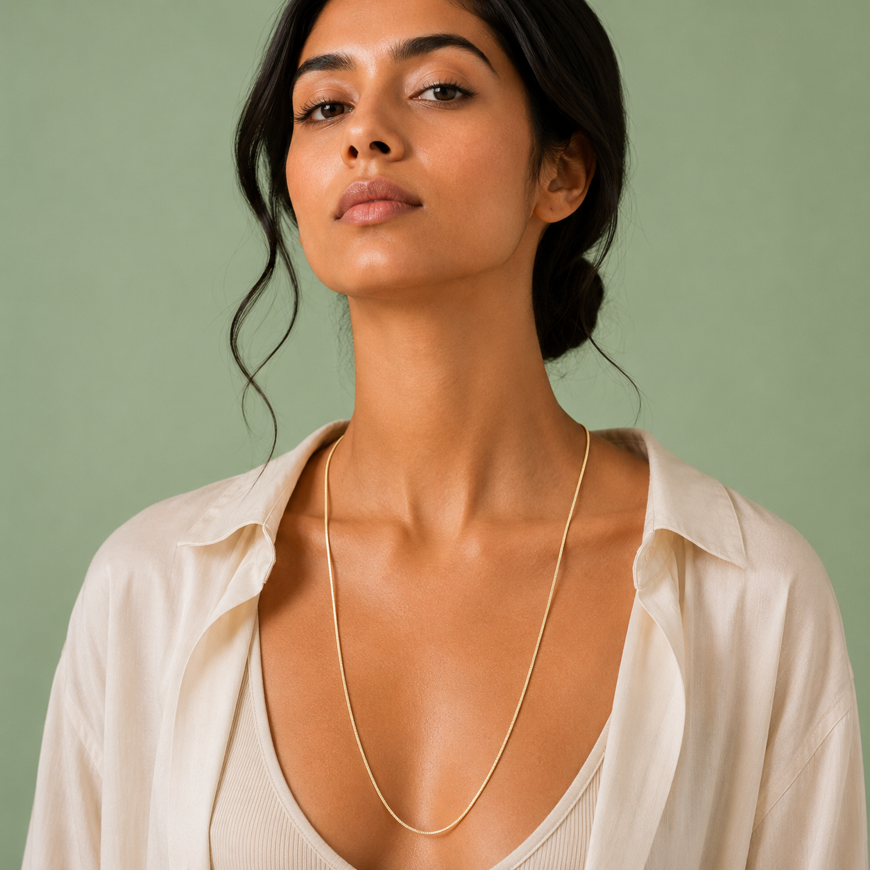 Gold Long Snake Chain Necklace – Minimal Timeless Luxury SCH2283