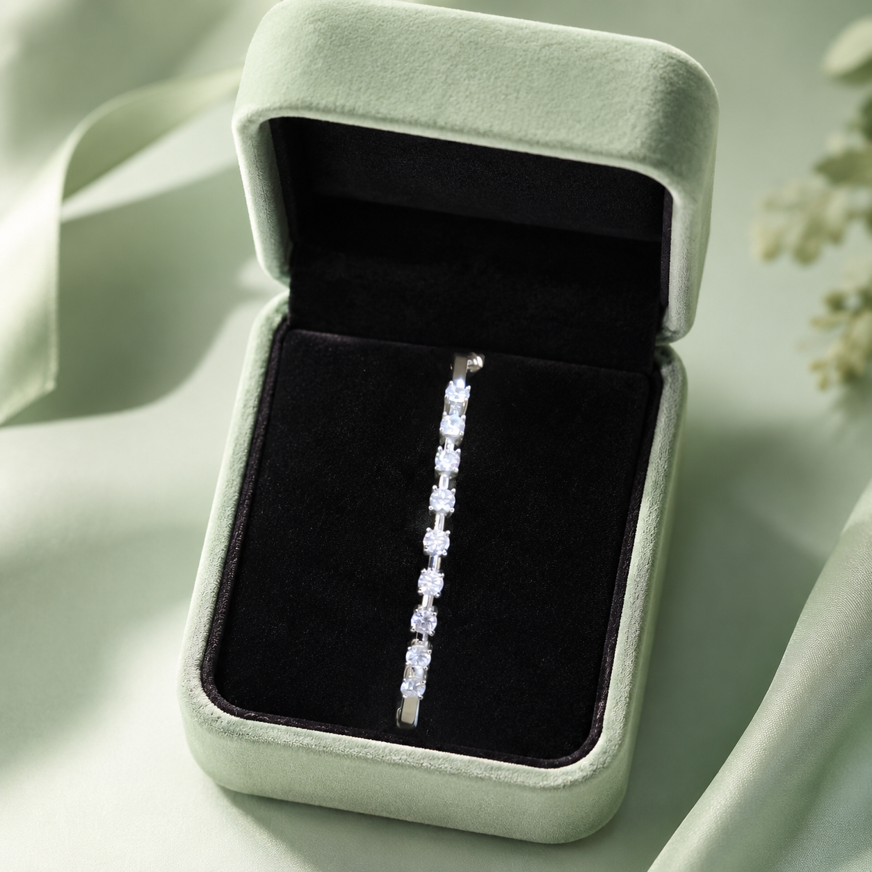 Elegant Floral Solitaire 925 Sterling Silver Bracelet for Women SBR2644
