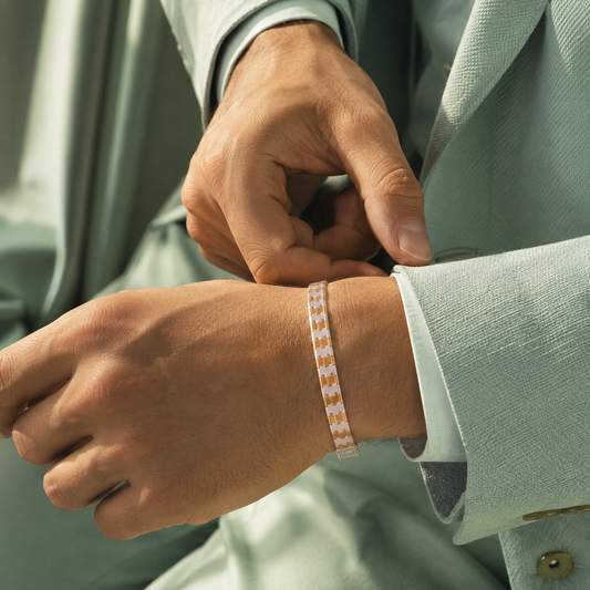 Dual Tone Gold & Silver Link Bracelet SBR3108