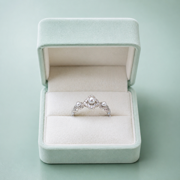 925 Silver Pearl Trio Adjustable Ring IRM4080