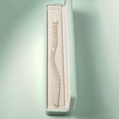 Luxury Gold Tennis 925 Sterling Silver Bracelet SBR2546