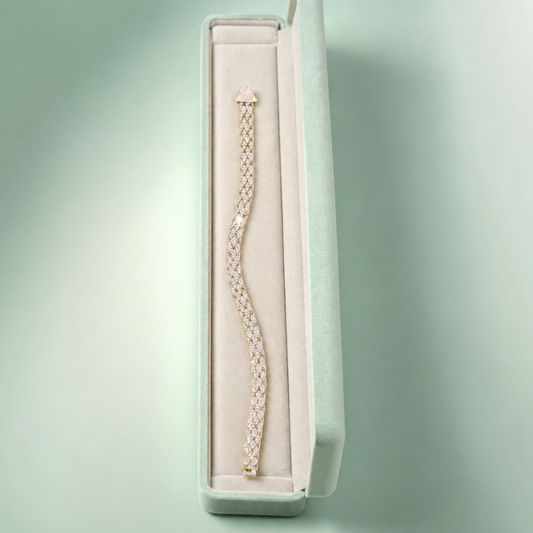 Luxury Gold Tennis 925 Sterling Silver Bracelet SBR2546