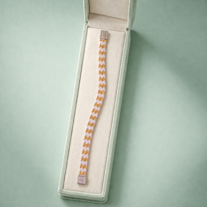 Dual Tone Gold & Silver Link Bracelet  SBR3108