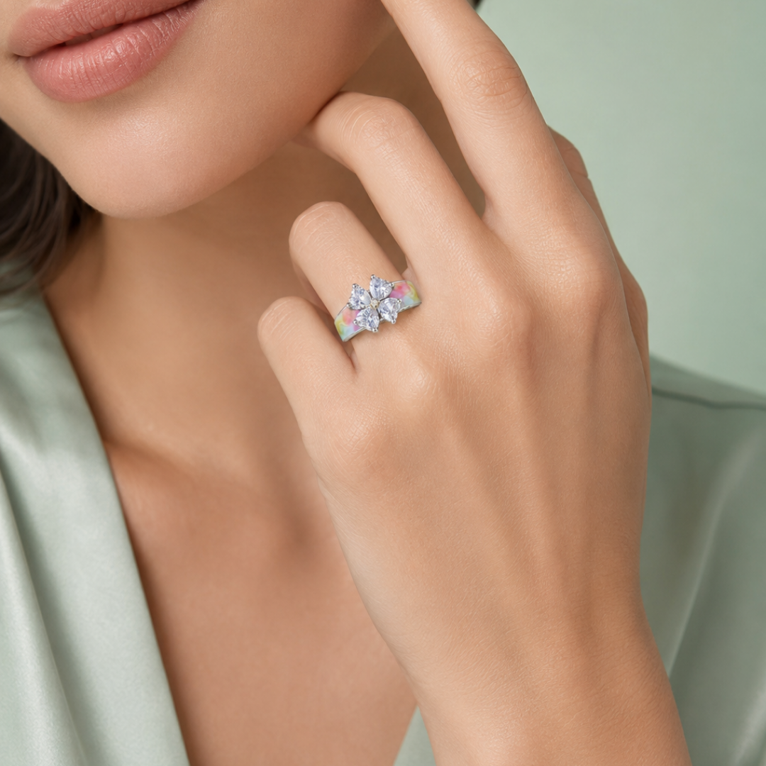 Sinara Aurora Bloom 925 Silver Ring IRM 4181