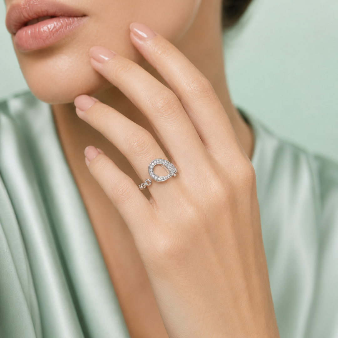 Sinara Luna Drop 925 Silver Ring IRM 4086