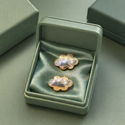 Abstract Cloud Shape Gold Stud Earrings in 925 Sterling Silver STB - 1330