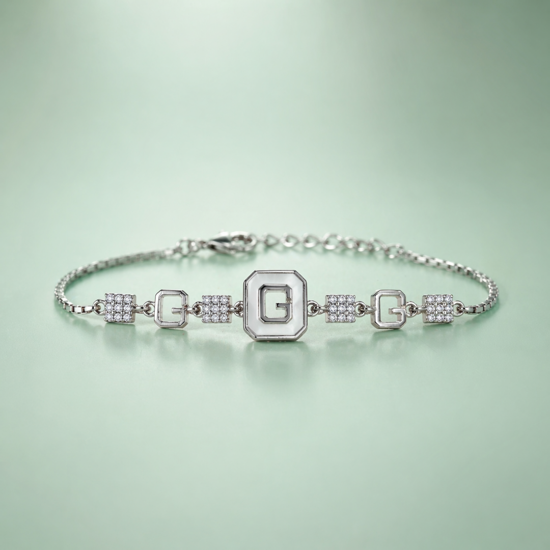 925 Silver Initial “G” Charm Bracelet SBR2936