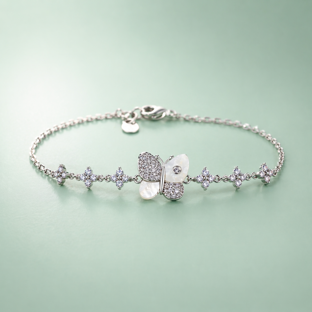 925 Silver Butterfly Charm Bracelet