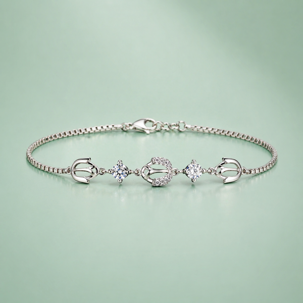 925 Silver Tulip Sparkle Bracelet