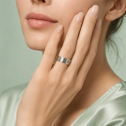 Om Divine 925 Sterling Silver Ring IRM 4289