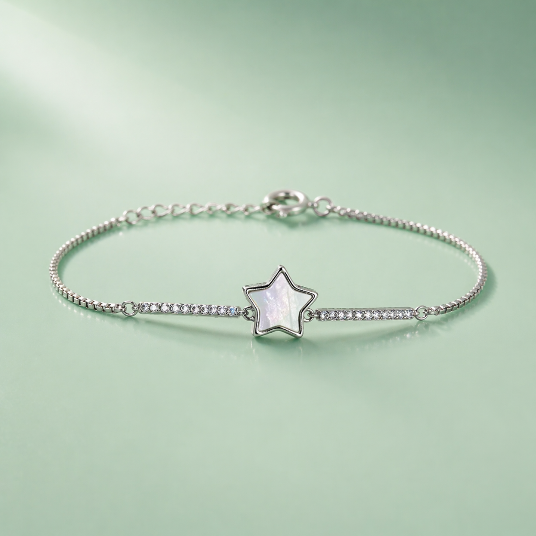 925 Silver Star Charm Minimal Bracelet SBR2922