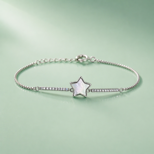 925 Silver Star Charm Minimal Bracelet SBR2922