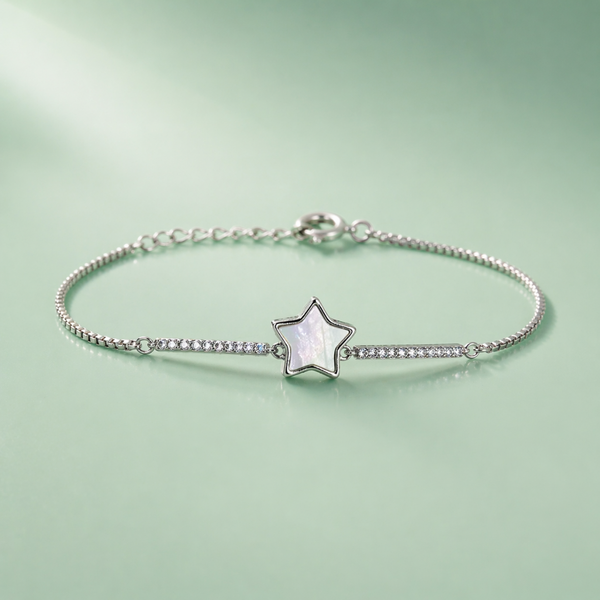 925 Silver Star Charm Minimal Bracelet