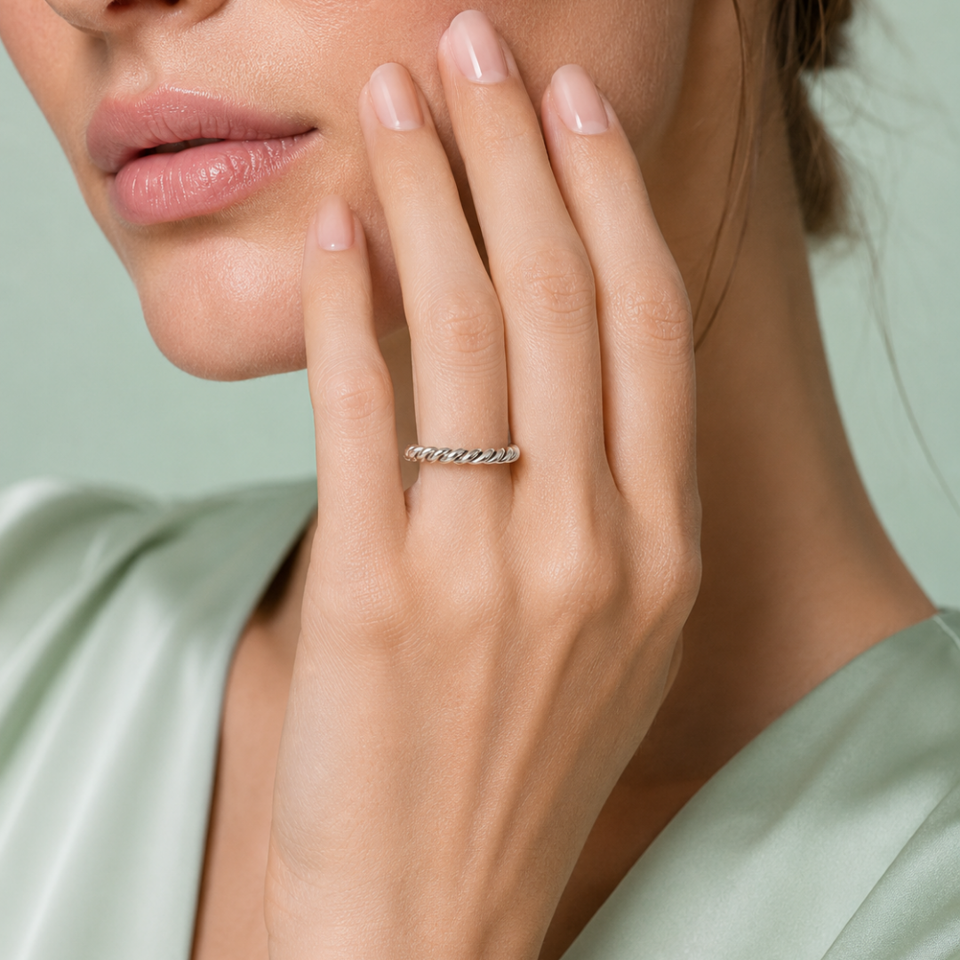 Infinity Twist 925 Sterling Silver Ring IRM 4287