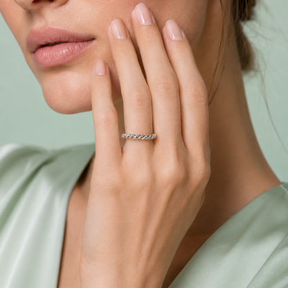 Infinity Twist 925 Sterling Silver Ring IRM 4287