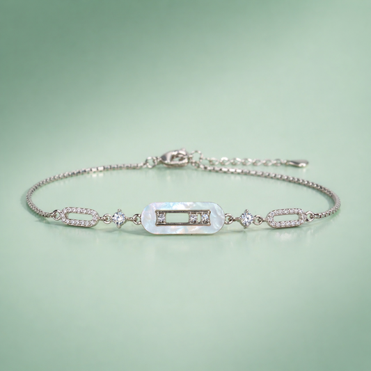 925 Silver Mother of Pearl Link Bracelet SBR2914