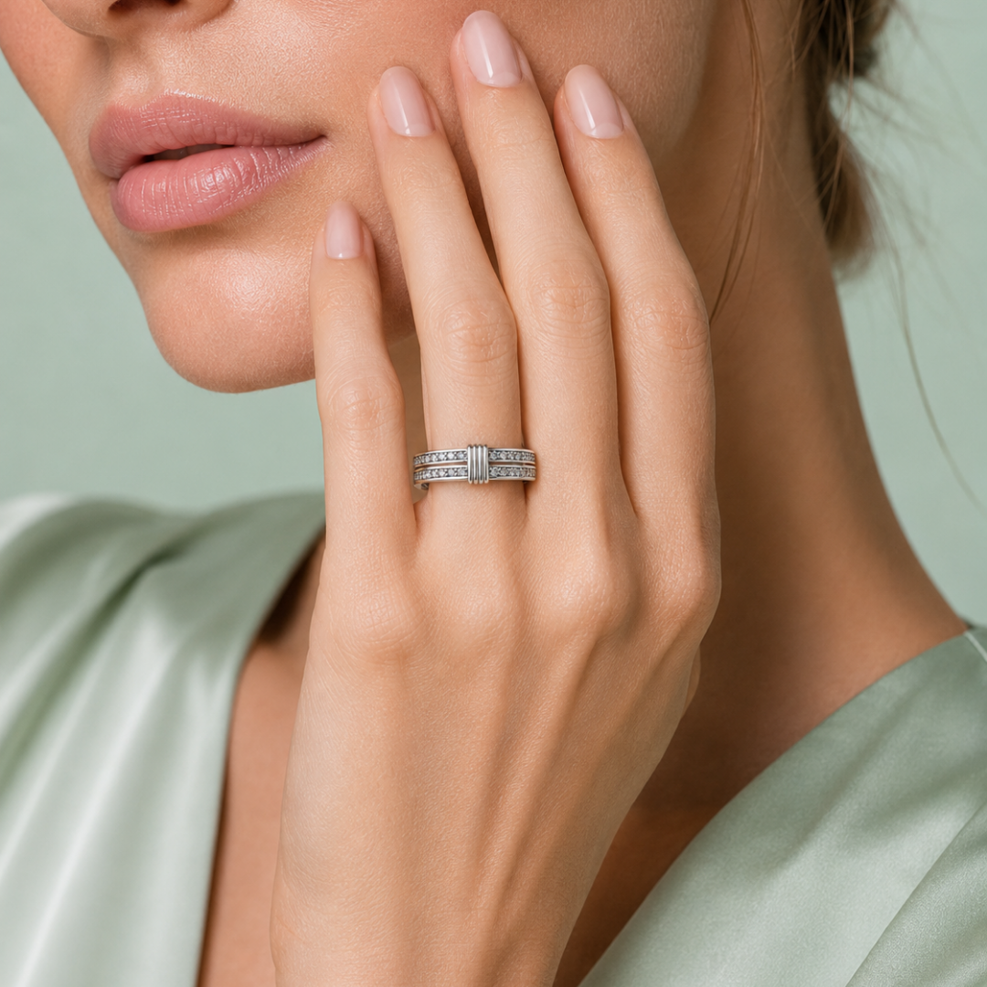 Prestige Duo 925 Sterling Silver Ring IRM 3882