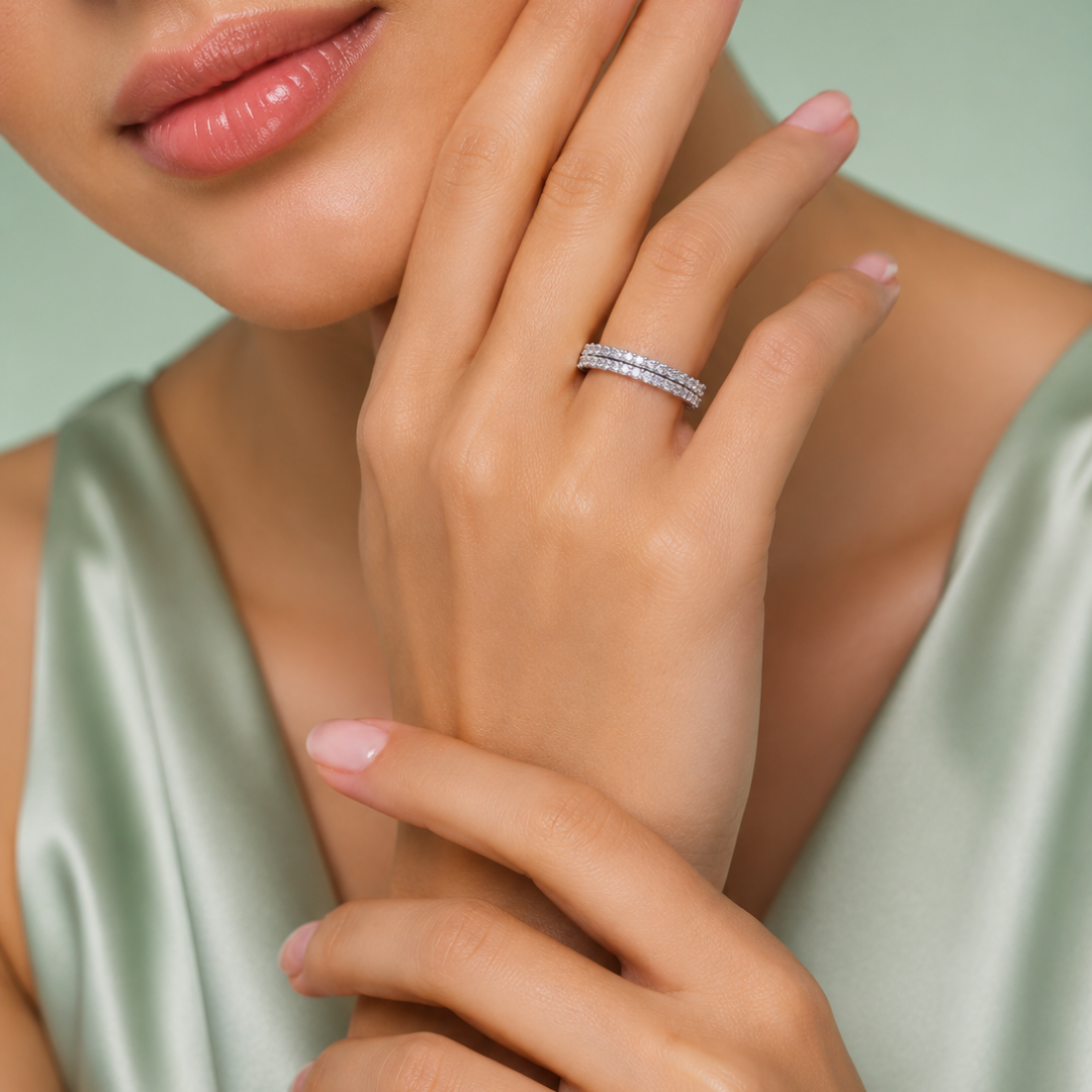 Eterna Luxe 925 Sterling Silver Eternity Ring IRM 4092