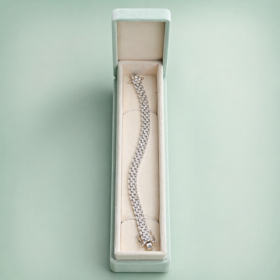 Luxury Multi-Layer Zircon 925 Sterling Silver Bracelet -