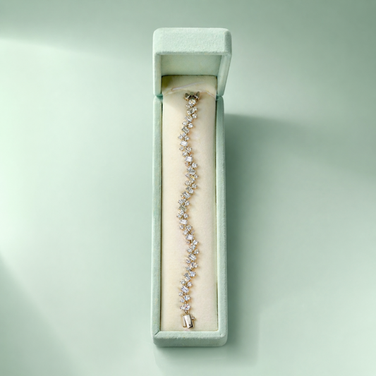 Floral Cluster Zircon 925 Sterling Silver Bracelet