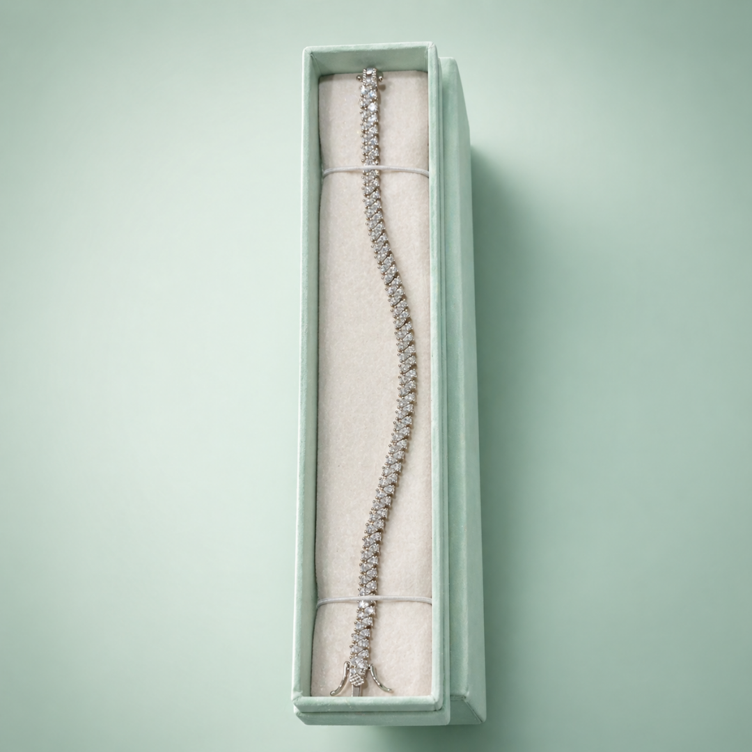 Classic Tennis Zircon 925 Sterling Silver Bracelet SBR2550