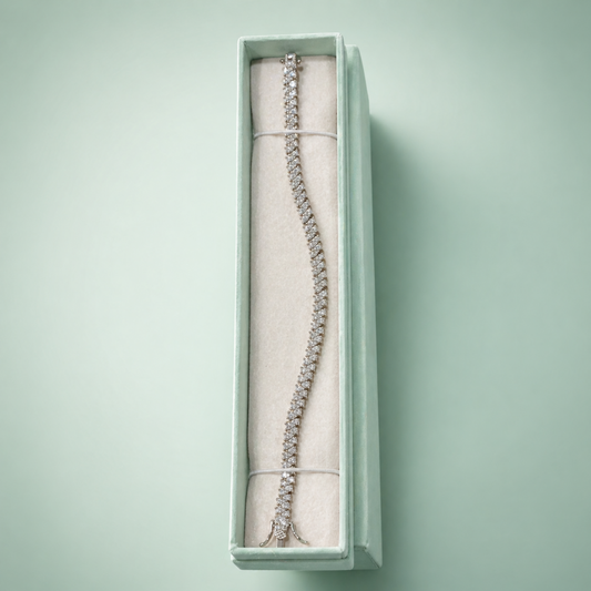 Classic Tennis Zircon 925 Sterling Silver Bracelet SBR2550