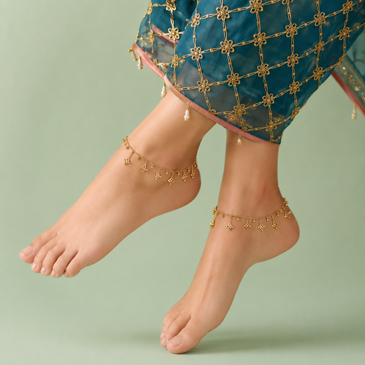 Dainty Tassel Premium 925 Sterling Silver Payal for Women Ipal 1691