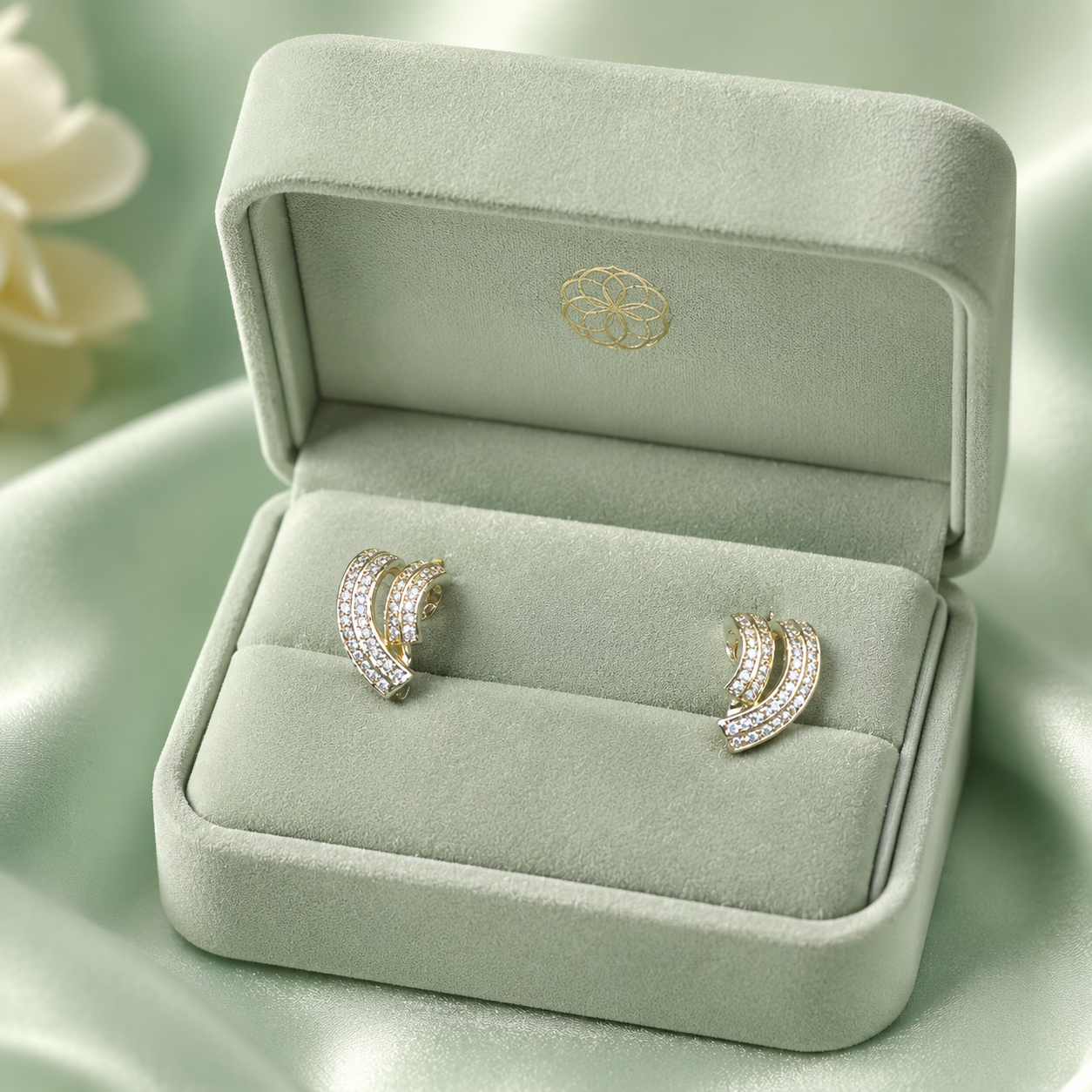 Celeste Curve Sparkle Earrings – Pure 925 Sterling Silver STB1645