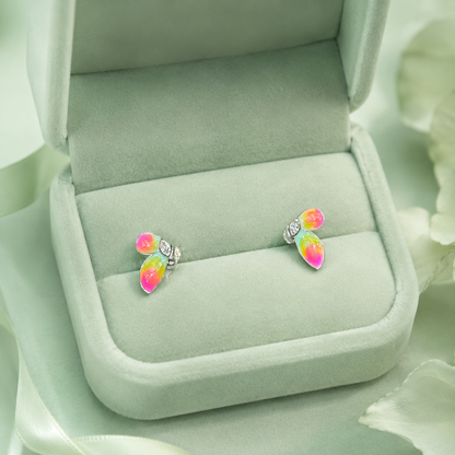 Aurora Bloom 925 Sterling Silver Enamel Stud Earrings STB1707