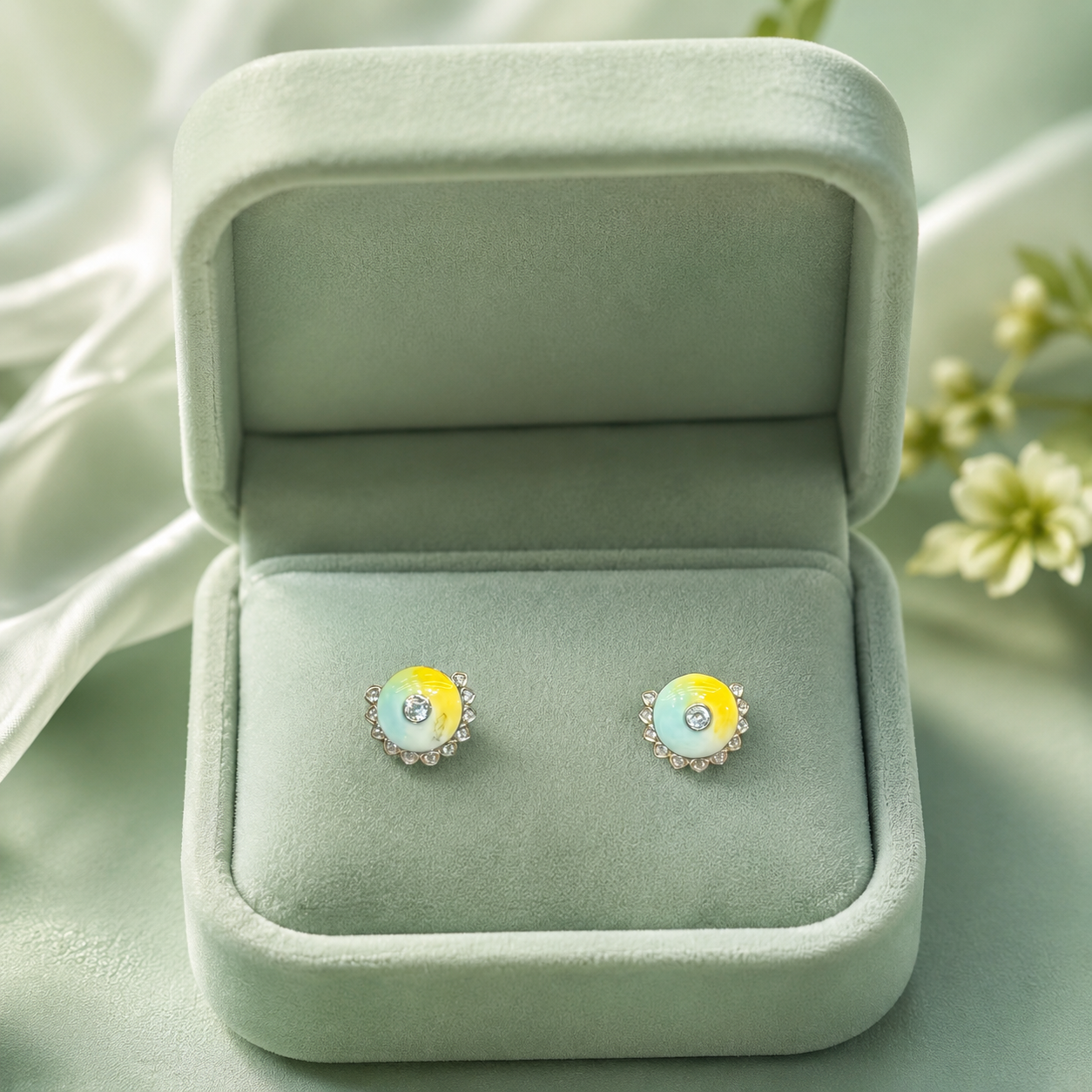 Sunlit Bloom 925 Sterling Silver Stud Earrings STB1702