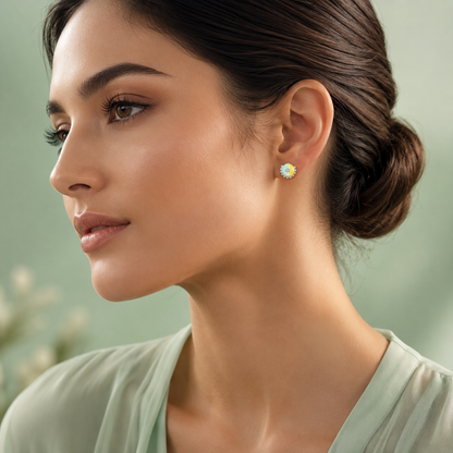 Sunlit Bloom 925 Sterling Silver Stud Earrings STB1702