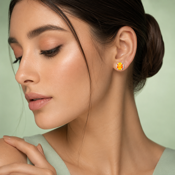 Radiant Sunset Mosaic Stud Earrings – Pure 925 Sterling Silver STB1695