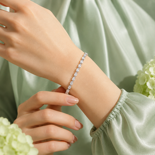 Elegant Princess Cut Tennis Bracelet SBR2641