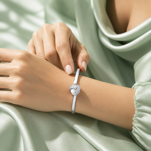 Elegant Pearl Knot 925 Sterling Silver Bracelet for Women SBR2610