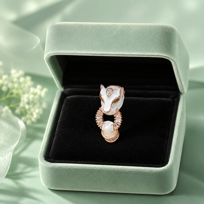 925 Sterling Silver White Panther Head Statement Ring | Premium Designer Silver Jewelry for Women IRM3870