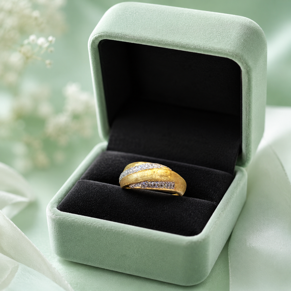 925 Sterling Silver Dual Sparkle Band Ring for Women | Elegant Diamond-Cut Designer Ring IRM3710