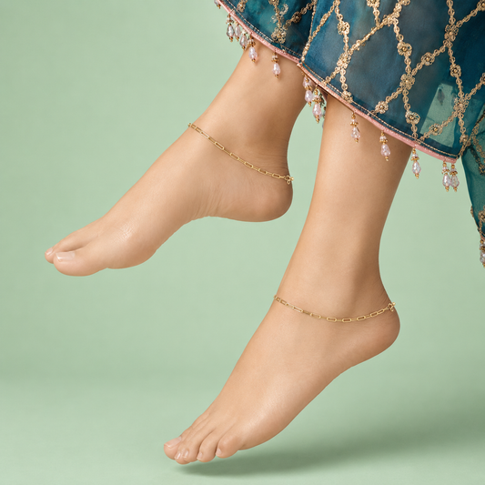 Aurielle Link 925 Silver Anklet Pair IPAL1934