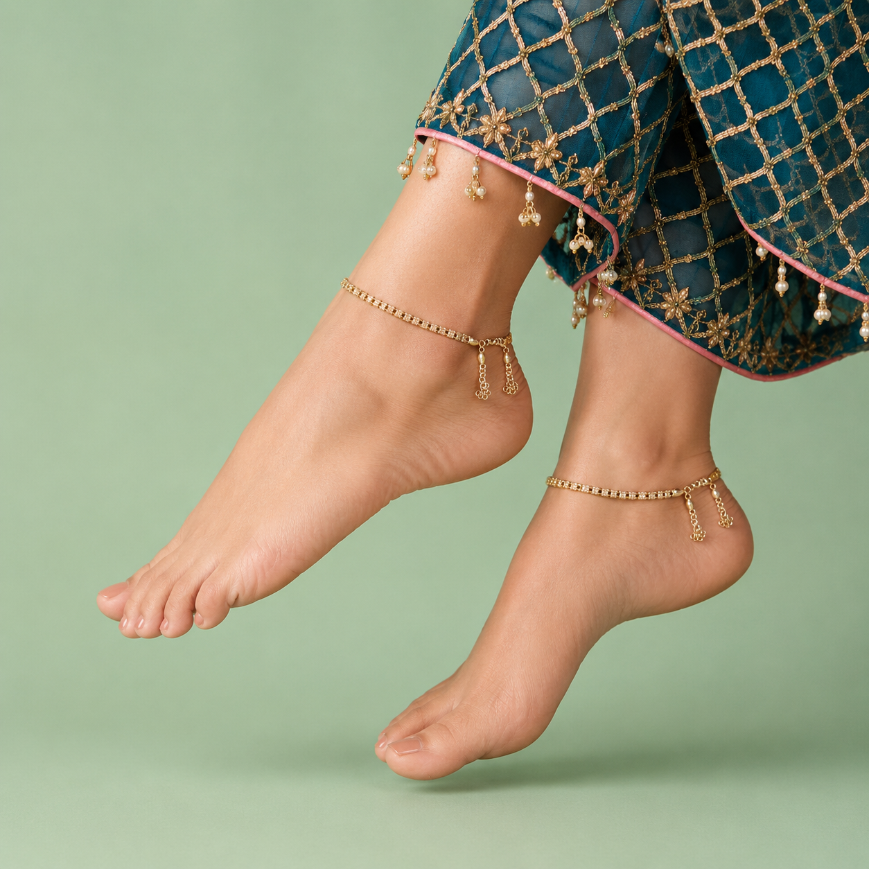 Zariya Luxe 925 Silver Anklet Pair IPAL1755