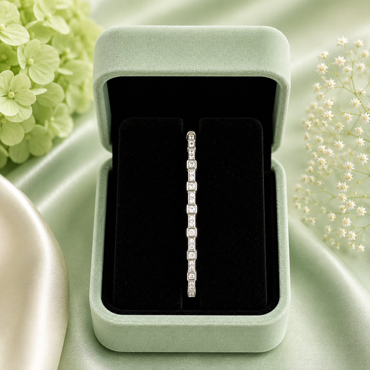 Minimalist Tennis Style 925 Sterling Silver Crystal Bracelet for Women SBR2630