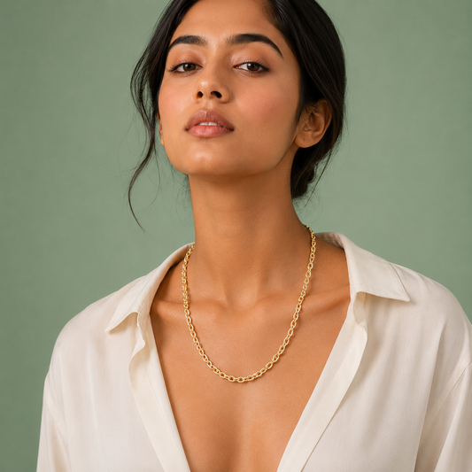 Bold Gold Link Chain Necklace – Modern Statement Elegance SCH2234