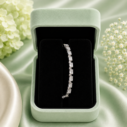 Elegant Princess Cut Tennis Bracelet SBR2641