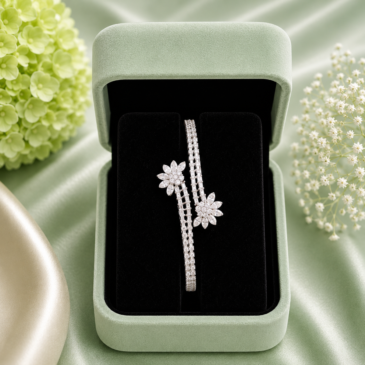 Twin Floral Crystal Bracelet SBR2617