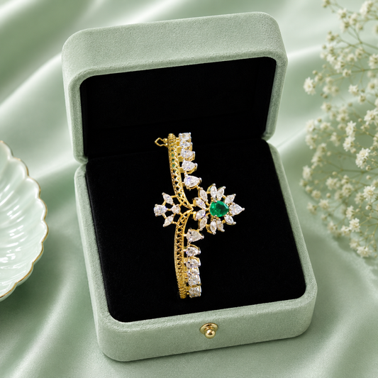 Emerald Bloom Luxe Gold Bracelet SBR2493