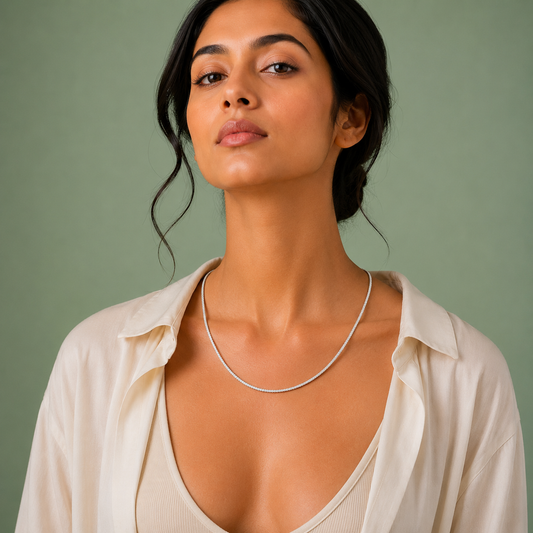 Classic Silver Snake Chain Necklace – Sleek Minimal Luxury SCH2212